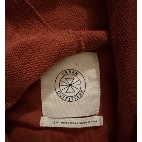Urban Outfitters Rust Orange Raw Edge Lightweight Hoodie - Picture 3 of 3